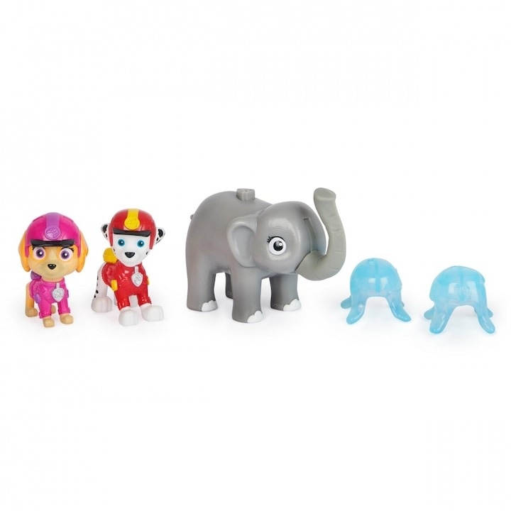 Set figurine Paw Patrol - Marshall si Skye cu Elefantul