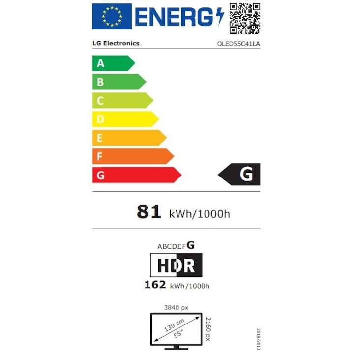 Televizor LG OLED evo 55C41LA, 139 cm, Smart, 4K Ultra HD, 100 Hz, Clasa G - 1 | YEO