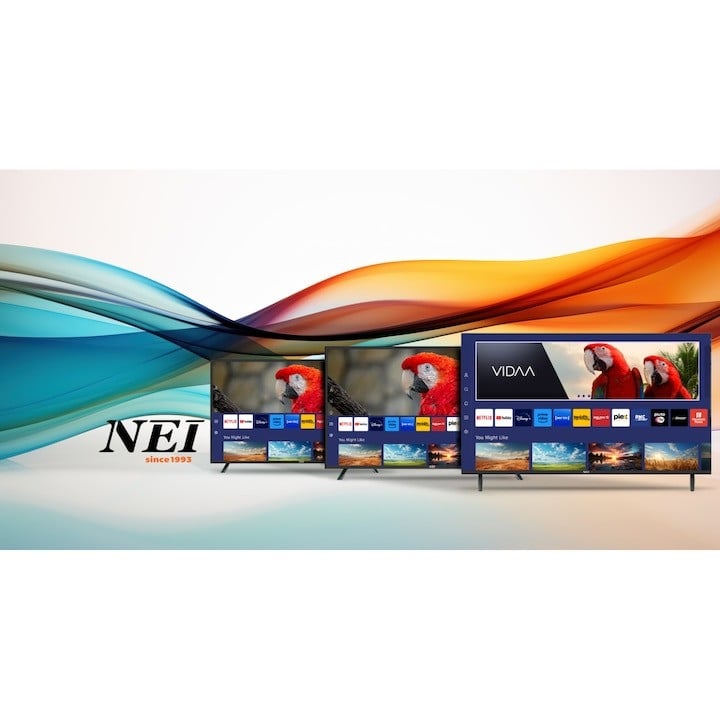 Televizor Smart NEI Full HD 42NE5900H 106 cm, Sistem VIDAA OS, Audio Dolby, Negru, cu Suport Perete Inclus