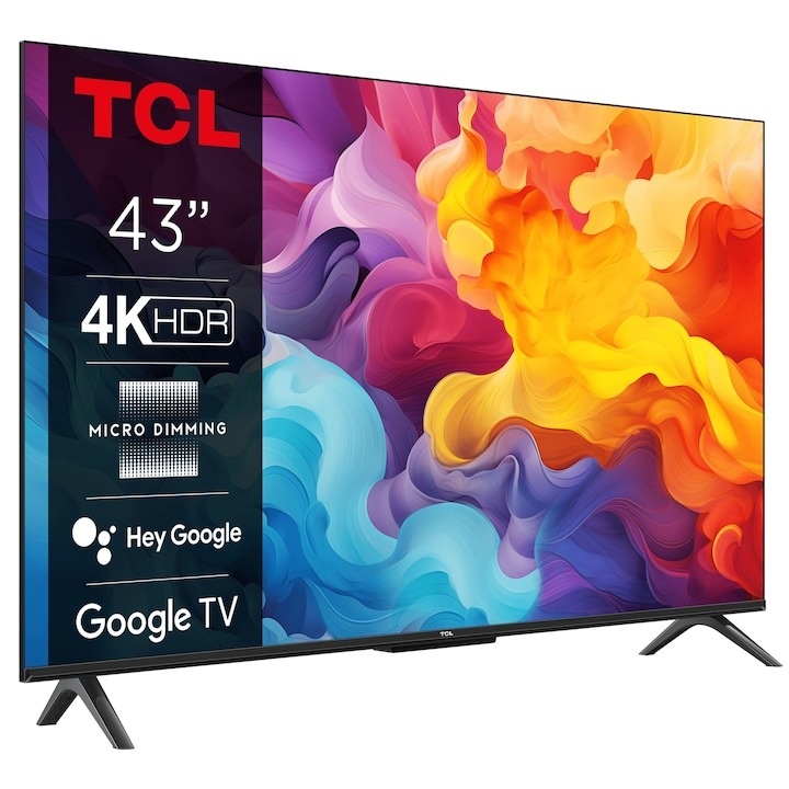 Televizor TCL LED 43V6B, 108 cm, Smart Google TV, 4K Ultra HD, Clasa F - 2 | YEO