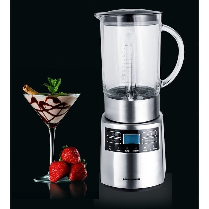 Blender Heinner Master Collection HBL-1000XMC, 1000 W, 1.5 l, 6 programe, functie Pulse, Negru/Argintiu