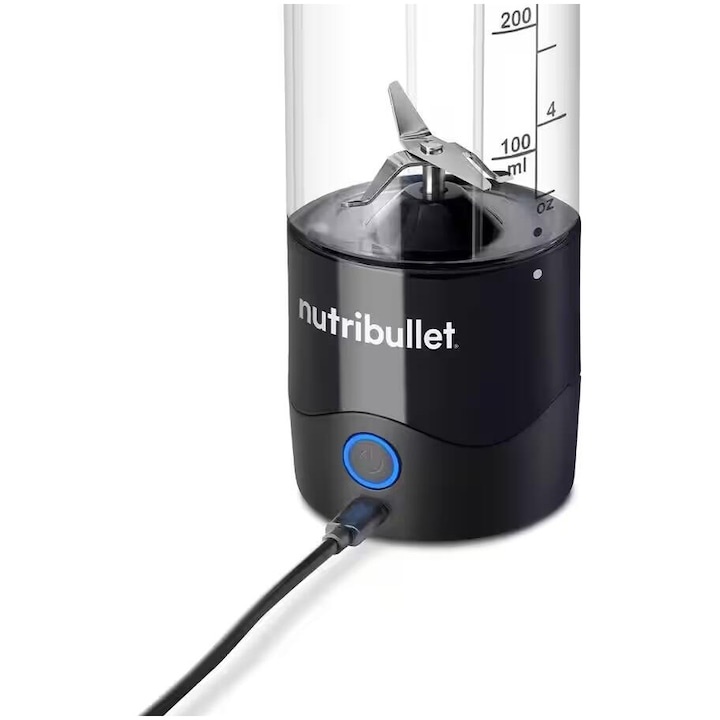 Blender portabil Nutribullet® NBP003B, cupa 475 ml, USB-C, Negru - 1 | YEO