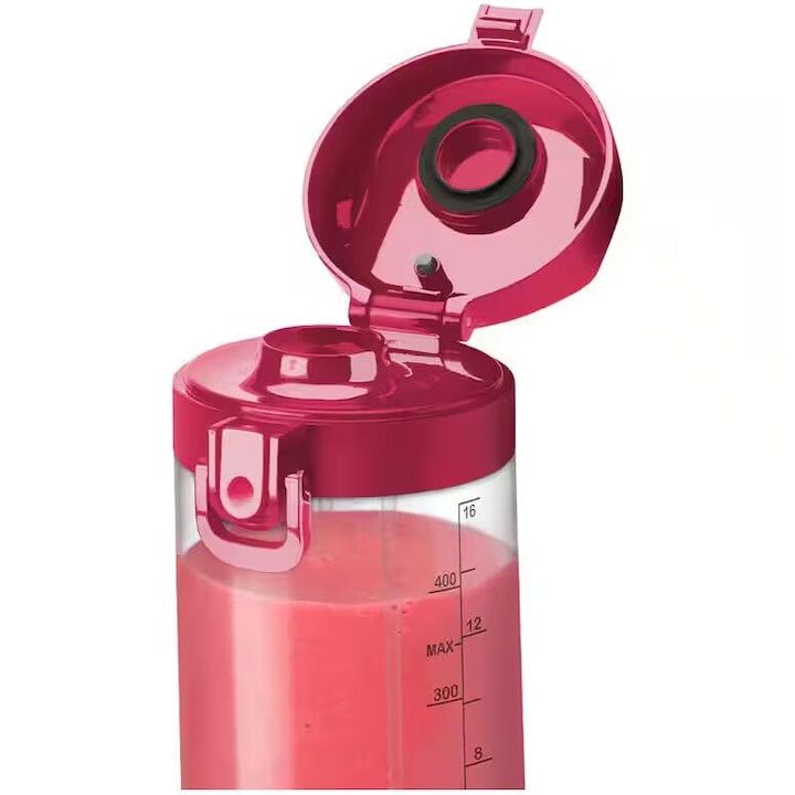 Blender portabil Nutribullet® NBP003MA, Cupa 475 ml, USB-C, Magenta - 3 | YEO