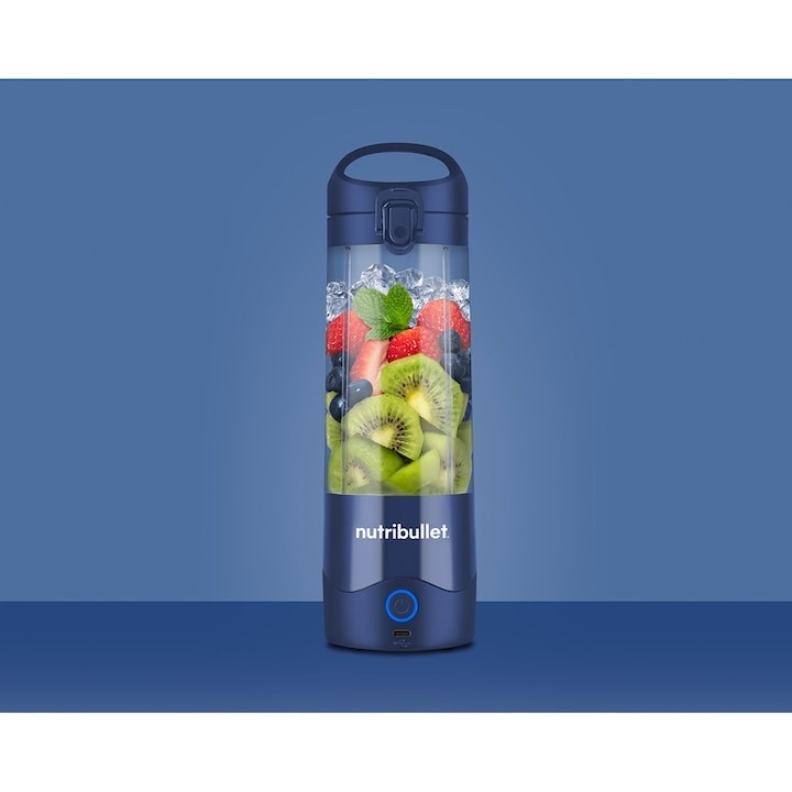 Blender portabil Nutribullet® OC003NBL, capacitate 475 ml, 15 utilizari per incarcare, USB-C, albastru - 3 | YEO