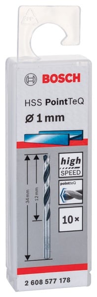 Bosch Burghiu metal HSS PointTeQ, 1x12x34mm