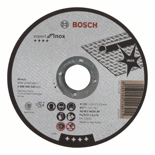 Bosch Disc de taiere drept Expert for Inox AS 46 T INOX BF, 125mm, 1.6mm