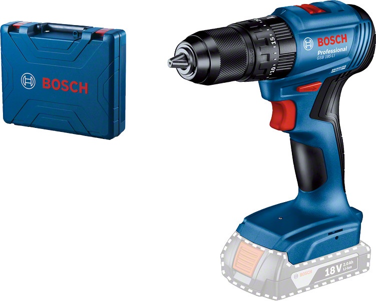 Bosch GSB 185-LI (Solo) Masina de gaurit cu percutie 50Nm, 18V + valiza profesionala, fara acumulator