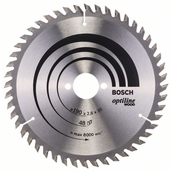 Bosch Panza fierastrau circular Optiline Wood, 190x30x2.6mm, 48T