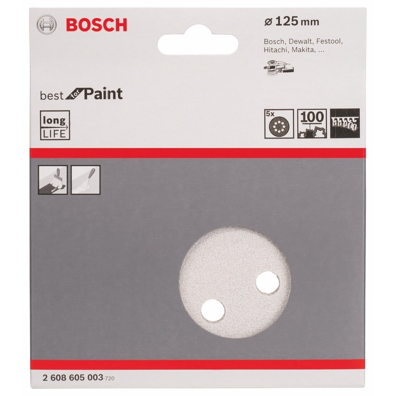 Bosch Set 5 Foi slefuire WP 125mm, R100, 8 gauri