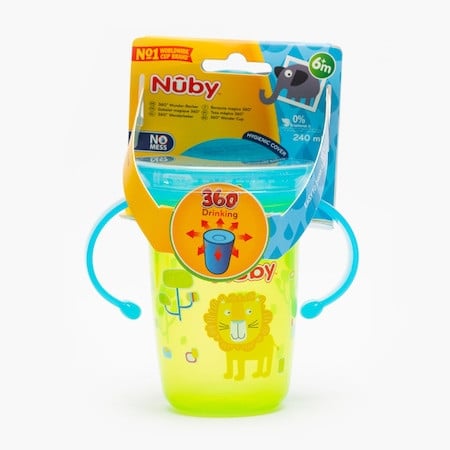 Cana Wonder cup Nuby 360 cu manere, +6 luni, 240ml, Verde