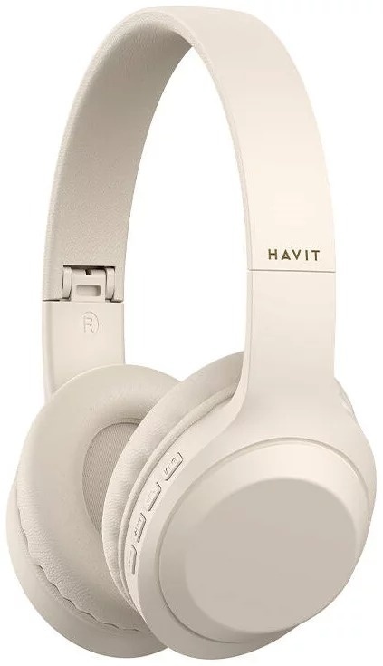 Casti wireless HAVIT H628BT, pliabile, bluetooth 5.1, Bej