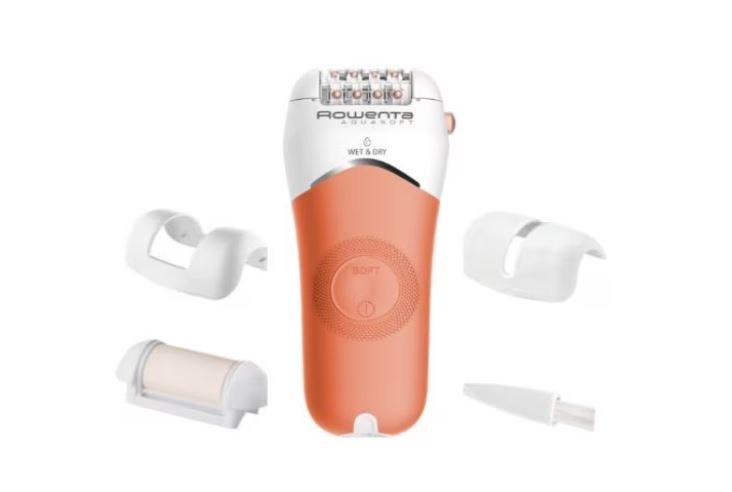 Epilator Rowenta AquaSoft EP4920F0, 4.5W, 40 min autonomie, Wet&Dry, 4 accesorii, Skin Respect technology, Corai - 2 | YEO