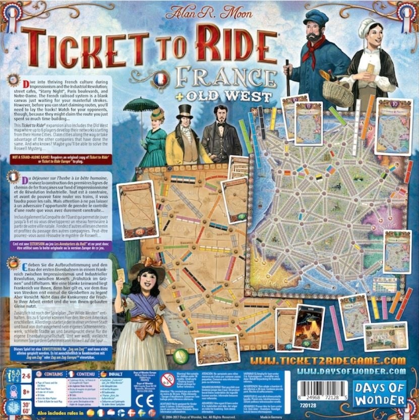 Extensie Asmodee - Ticket to Ride, Map Collection, France & Old West, lb. engleza