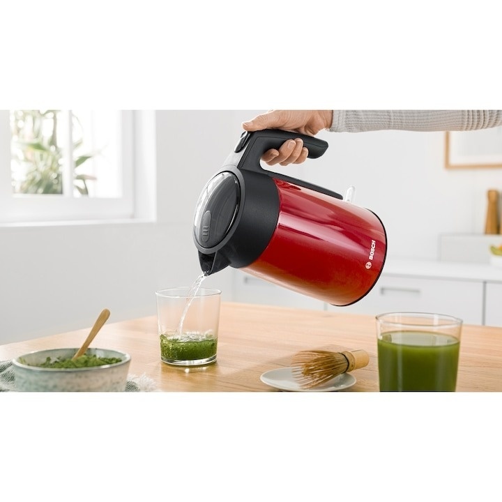 Fierbator apa Bosch TWK7L464, 2400 W, 1,7 L, 220-240 V, indicator pentru numarul de cesti, oprire automata, rosu/antracit - 3 | YEO