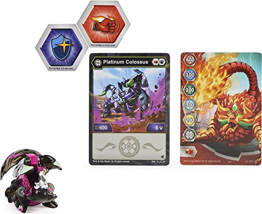 Figurina Bakugan Evolutions Platinum Series, Colossus, Negru-Mov, 6 cm - 1 | YEO