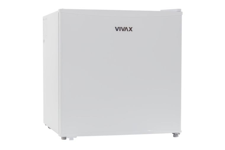 Frigider minibar cu o usa VIVAX MF-45E, 43L, Clasa E, Termostat reglabil, Compartiment gheata, Usa reversibila, Suprafata painted metal, Raft de Sticla securizata, H 50 cm, Alb
