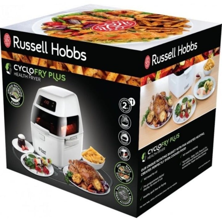 Friteuza Russell Hobbs CycloFry Plus 22101-56, 1300W, 220°C, accesorii incluse, control digital, 1kg, Alb - 2 | YEO