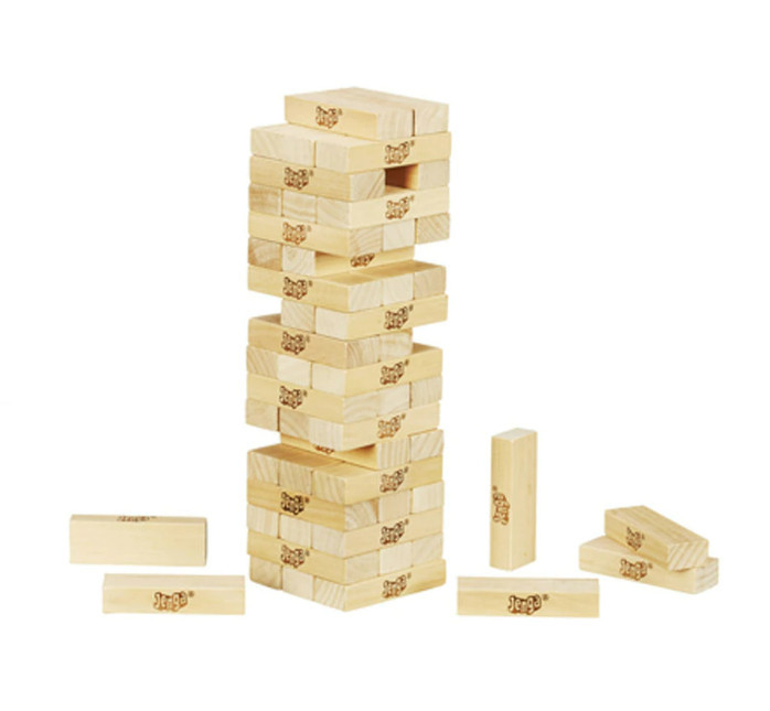 Joc Jenga Classic, Hasbro, Lemn, 6 ani+