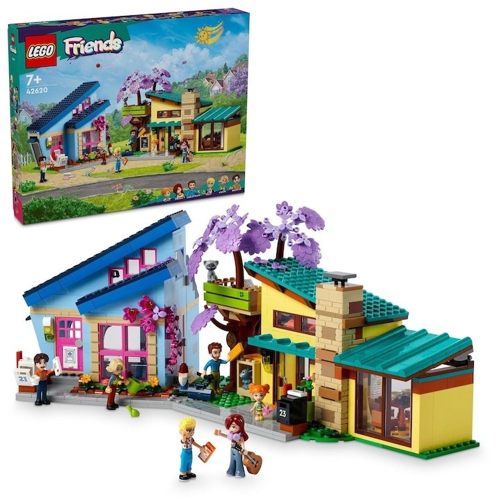 LEGO® Friends - Casele familiale ale lui Olly si Paisley 42620, 1126 piese - 2 | YEO