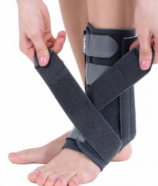 Orteza de glezna mobila cu atele metalice Anklefix Sport, SRT358, Marime universala, Negru