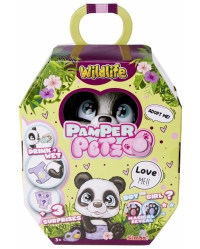 Panda PAMPER PATZ, Simba, jucarie interactiva, functie de baut, schimbare de culoare, 15x18x22cm - 3 | YEO