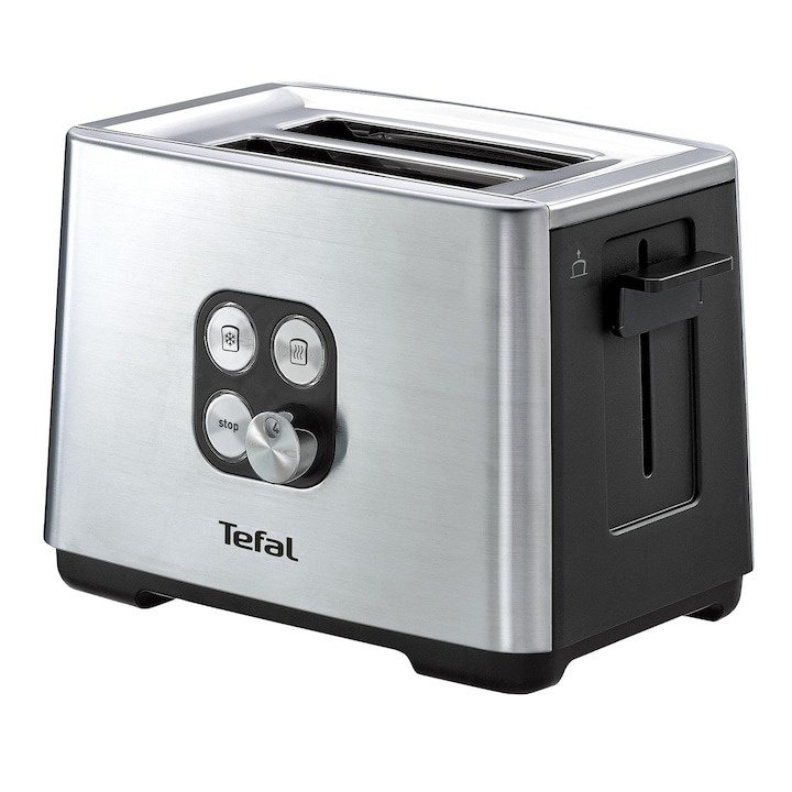 Prajitor de paine Tefal TT420D30, 900W, Functie de dezghetare si reincalzire, 7 niveluri, Inox/Negru