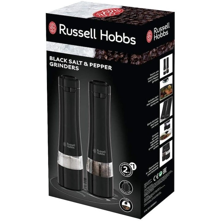 Rasnite electrice pentru sare si piper Russell Hobbs Black 28010-56, Iluminare, Nivel rasnire ajustabil, Negru - 3 | YEO