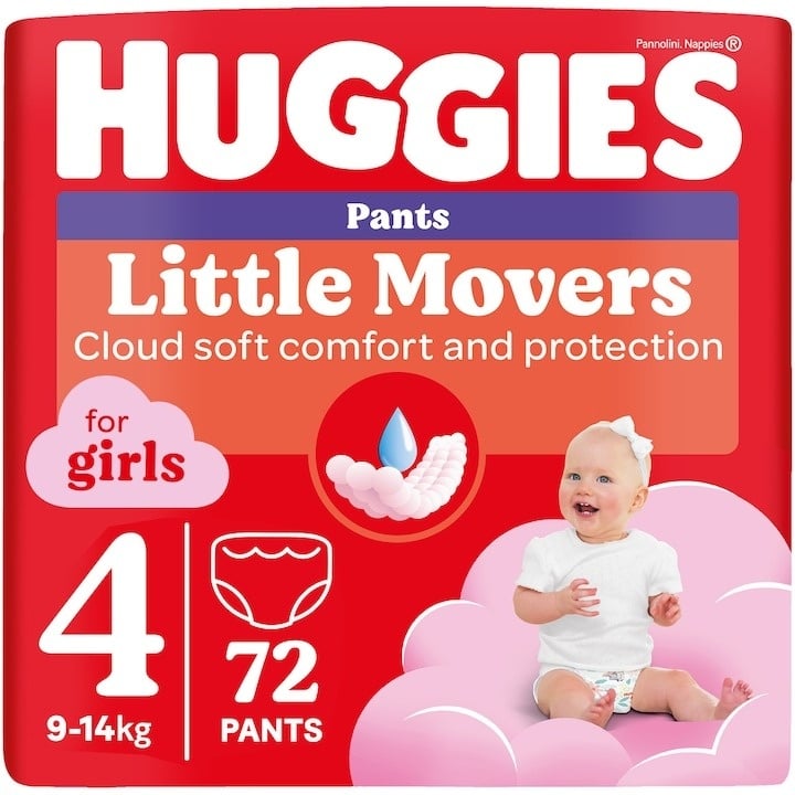 Scutece chilotel Huggies Little Movers 4, Girl, 9-14 kg, 72 buc - 3 | YEO