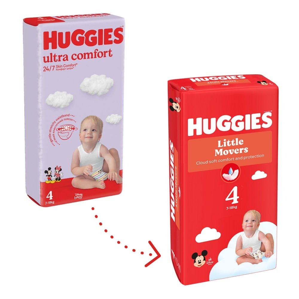 Scutece Huggies Ultra Comfort Mega UNISEX 4, 7-18 kg, 66 buc