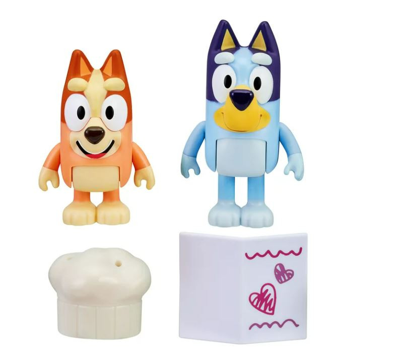 Set 2 figurine Bluey si Bingo la restaurant - Fancy Restaurant, 4 piese, 3 ani+