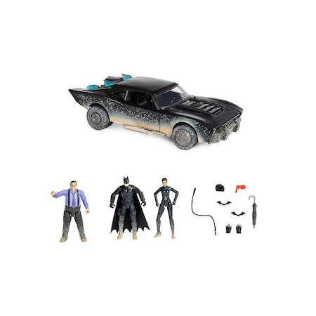 Set de Joaca Batman The Movie, Batmobil si 3 Figurine si 8 accesorii