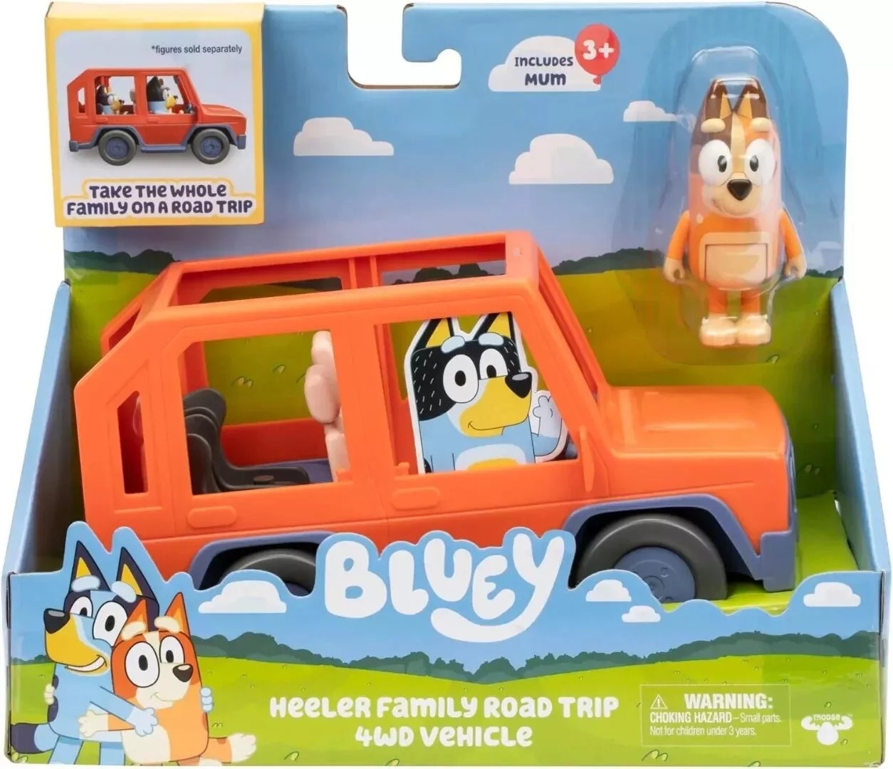 Set de joaca Bluey - Family Roadtrip, cu figurina inclusa