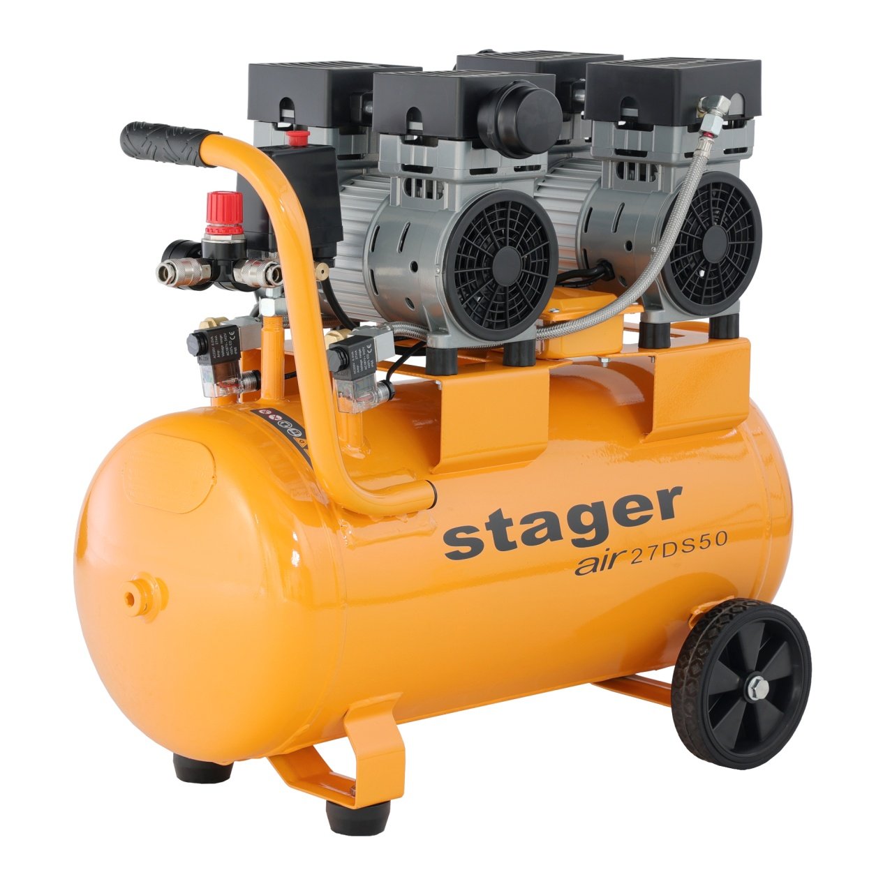 Stager Air 27DS50 compresor aer, 50L, 8bar, 270L/min, monofazat, angrenare directa, silentios - 2 | YEO