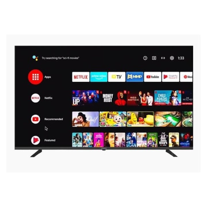 Televizor LED Vivax 147 cm 58UHD10K, Ultra HD 4K, Smart TV, WiFi, CI+