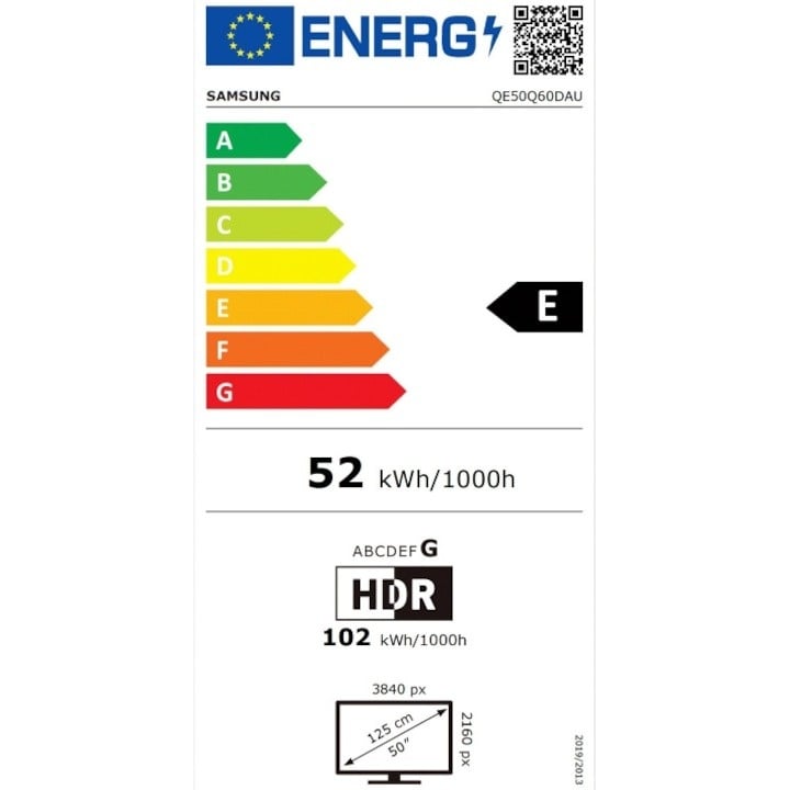 Televizor SAMSUNG QLED 50Q60D, 125 cm, Smart, 4K Ultra HD, Clasa E (Model 2024)