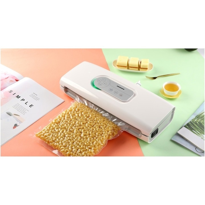 Aparat de vidat si sigilat Heinner HAV-140WH, vidare uscata/ umeda, functie marinare, sistem racire banda sigilare, furtun pentru caserole, mini-cutter incorporat, comptaibil cu pungi latime 30 cm, capacitate vidare: 7-8 l/ min, 0.6 bar, 140W, alb - 3 | YEO