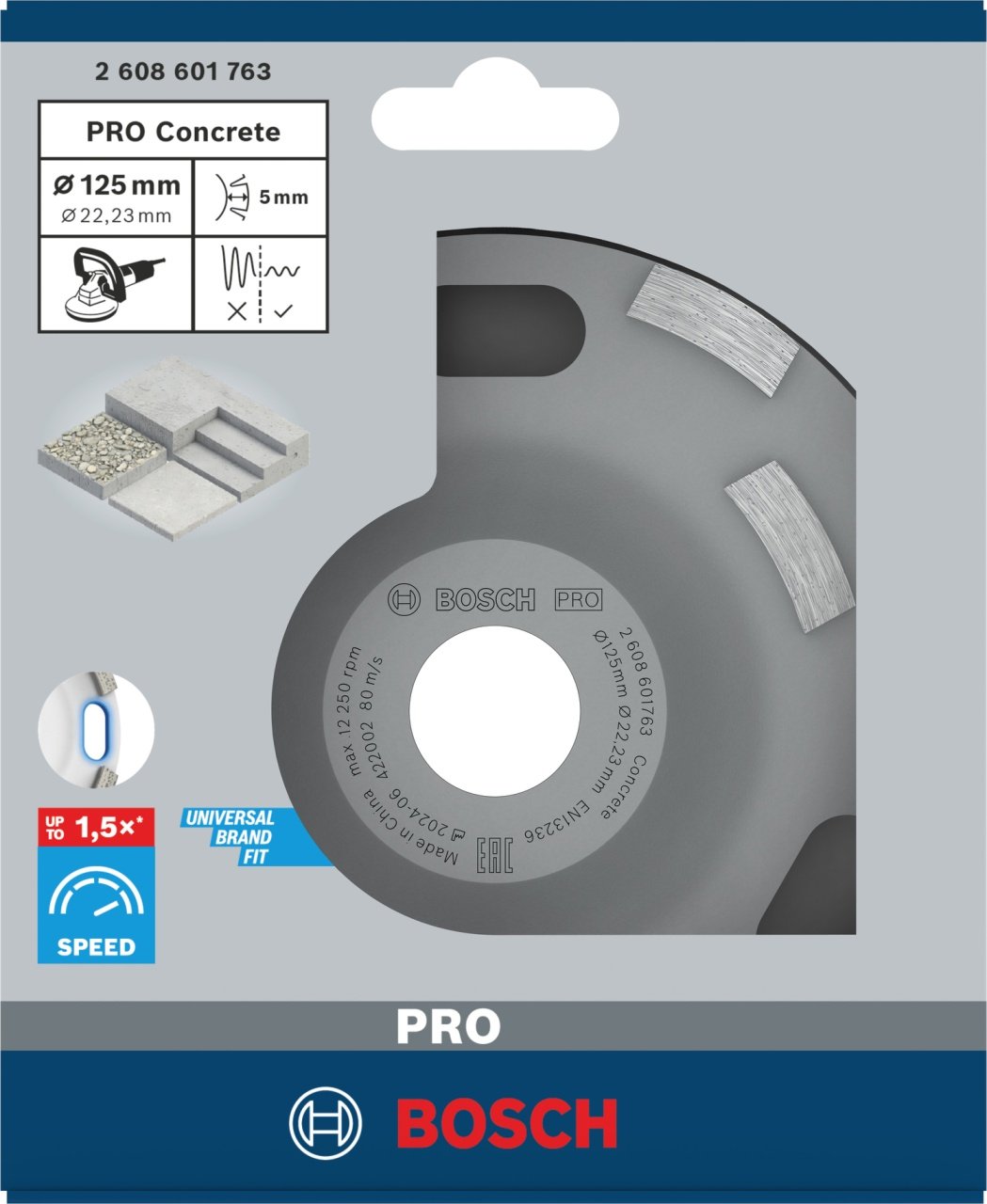 Bosch Disc diamantat abraziv oala Expert for Concrete 125x22.23x5mm - 1 | YEO