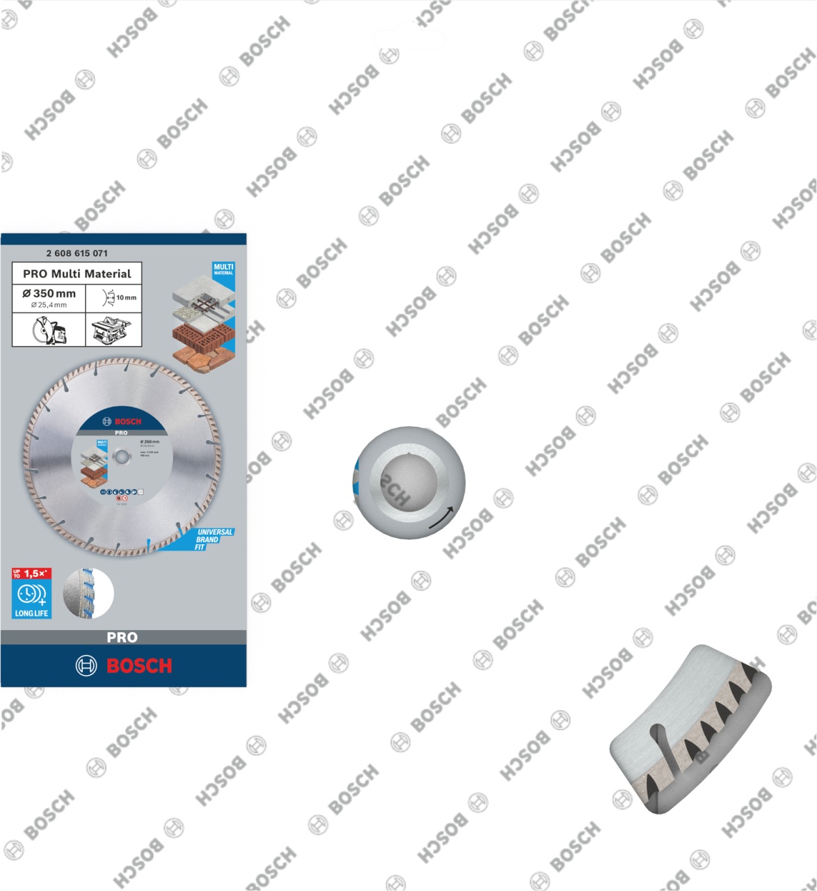 Bosch Disc diamantat PRO Multi Material, 350x25.4x3.3x10mm - 1 | YEO