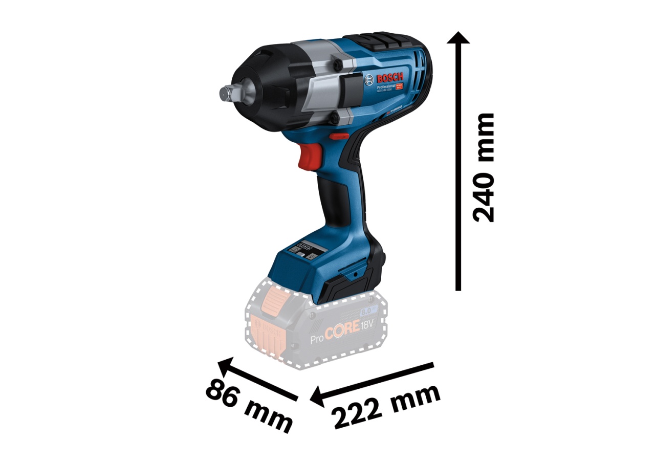Bosch GDS 18V-1000 Surubelnita cu impact pe acumulator, 1000Nm + 2 x acumulatori GBA 18V 5.0Ah + incarcator rapid GAL 18V-40 + L-BOXX - 1 | YEO