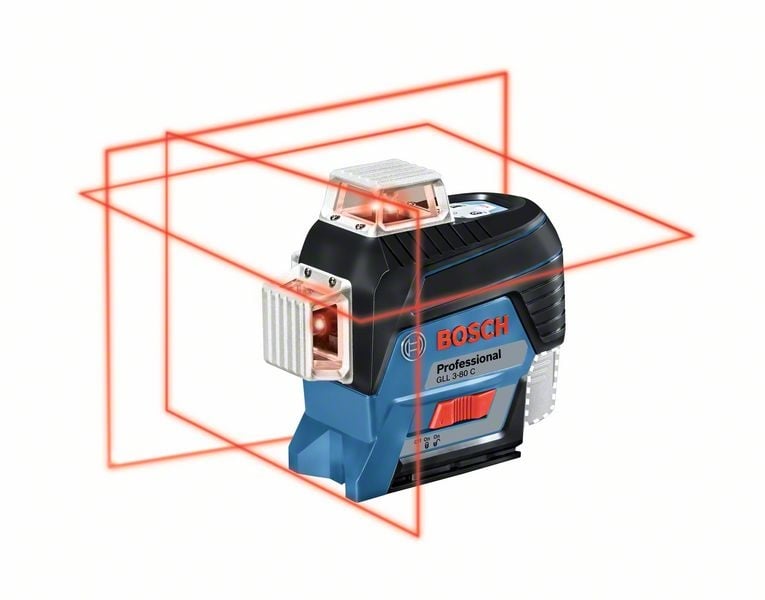 Bosch GLL 3-80 C Nivela laser cu linii, 30m, receptor 120m, precizie 0.2mm/m + BM1 + L-Boxx