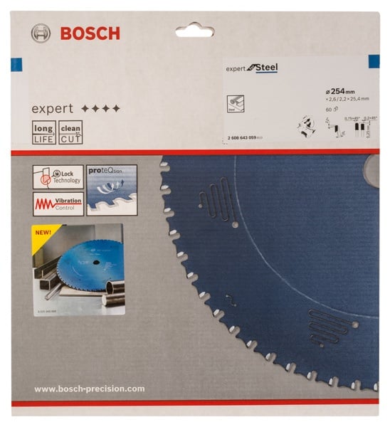 Bosch Panza ferastrau circular Expert for Steel, 254x25.4x2.6mm, 60T