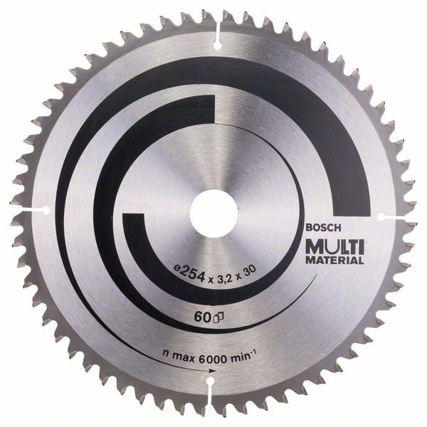 Bosch Panza fierastrau circular Multi Material, 254x30x3.2mm, 60T