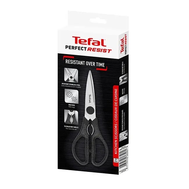 Foarfeca de bucatarie Tefal Perfect Resist, otel inoxidabil, 21 cm, Negru