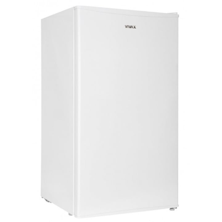 Frigider cu o usa VIVAX TTR-93E, 93L, Clasa E, Termostat reglabil, Iluminare interioara, Compartiment gheata, Usa reversibila, Suprafata painted metal, 2 Rafturi de Sticla securizata, H 85 cm, Alb