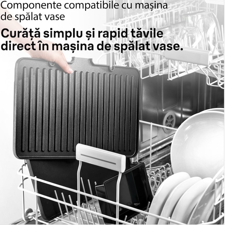 Gratar electric Braun MultiGrill 9 Pro CG9140, 2200 W, 3 moduri de gatire, 2 zone de gatit cu termostate electronice independente, 3 programe automate, 1 set plăci detasabile, deschidere 180°, functie Sear, tava scurgere detasabila, argintiu - 3 | YEO