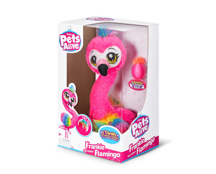 Jucarie de plus interactiva Frankie flamingo dansator, 38 cm, Pets Alive