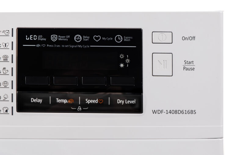 Masina de spalat rufe cu uscator VIVAX WDF-1408D616BS, Spalare 8 kg, 1400 RPM, Uscare 6 kg, Eco ,Clasa B Spalare, Clasa E Uscare, Display digital, Control electronic, Blocare acces copii, Temperatura reglabila, Quick Wash, Delay Start, 16 Programe, Alb - 1 | YEO