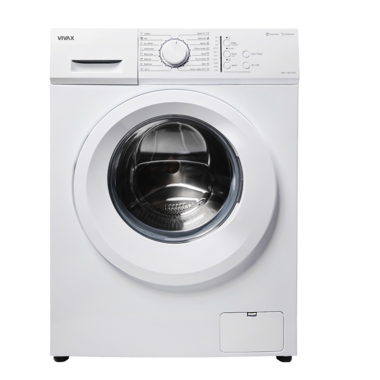 Masina de spalat rufe VIVAX WFL-120716CS, 7 kg, 1200 RPM, Clasa E, Baby Care, Eco, Control electronic, Blocare acces copii, Temperatura reglabila, Drum Clean Sterilization, Program Rapid, Delay Start, 16 programe, Alb