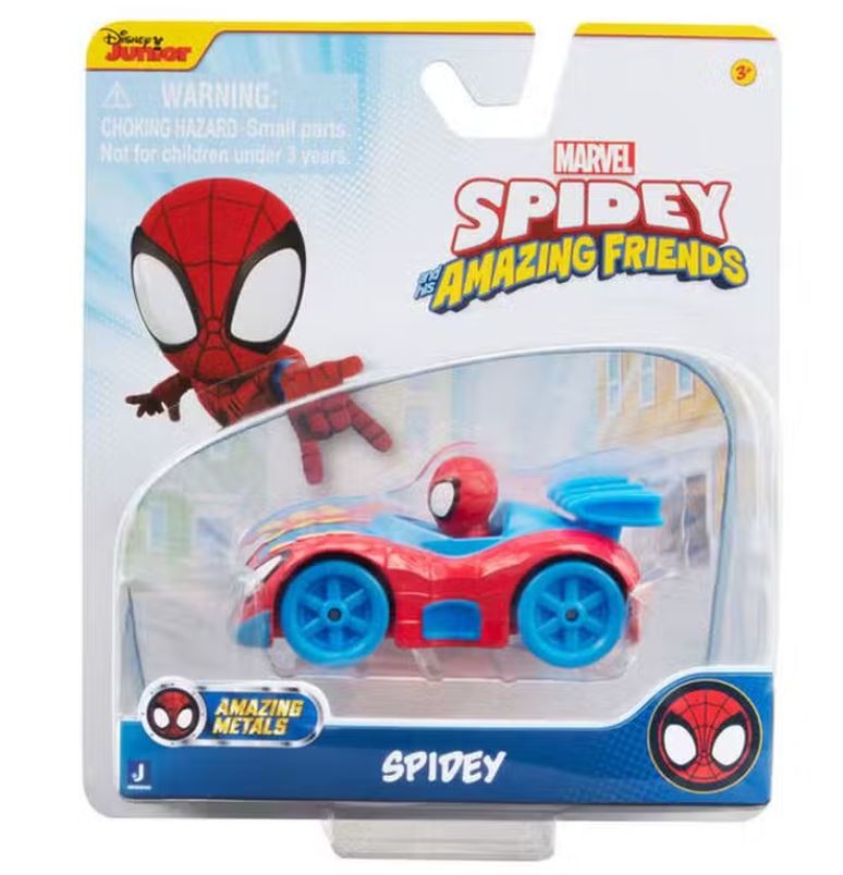 Masinuta Spidey si prietenii - Spidey, Metal, Multicolor, 7,5 cm