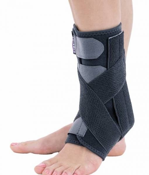 Orteza de glezna mobila cu atele metalice Anklefix Sport, SRT358, Marime universala, Negru